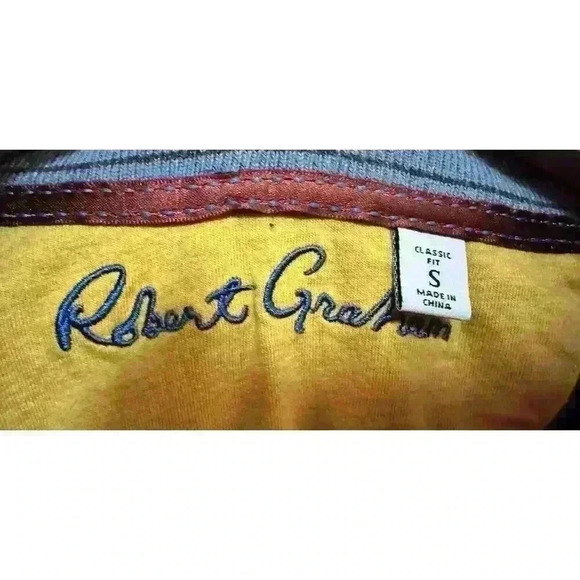 Robert Graham Men's Size Small Quarter Zip Charcoal Grey Classic Fit Top - Picture 5 of 15